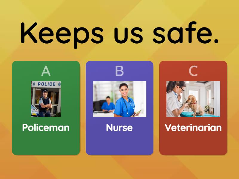 Community helpers simple description - Quiz