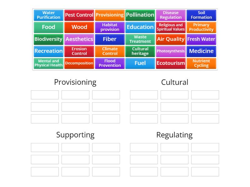 Ecosystem Services - Group sort