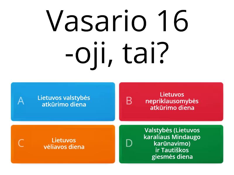 Vasario 16 - Ajai - Viktorina