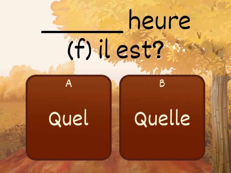 Quel, Quels, Quelles Ou Quelles - Quiz