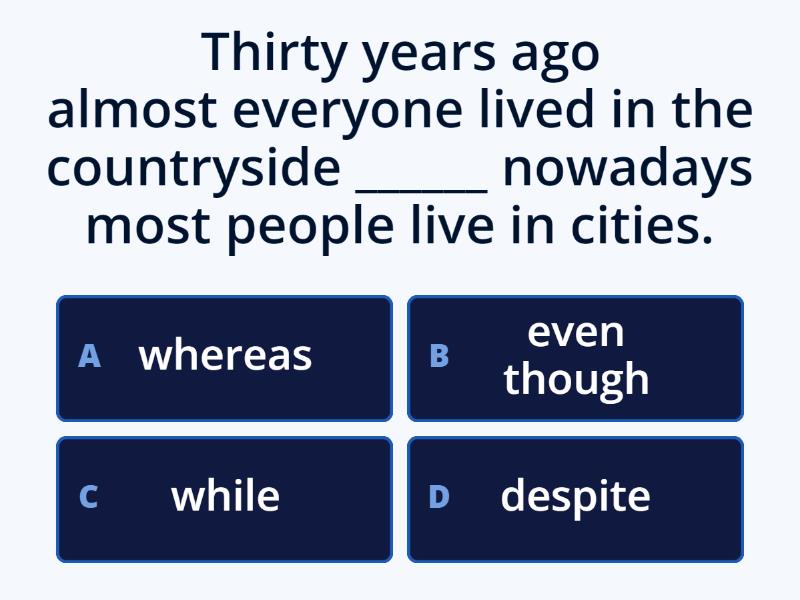 Unit 1 Writing Contrast and Concession Quiz