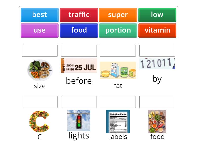 A2.2 Food Labels - Une las parejas