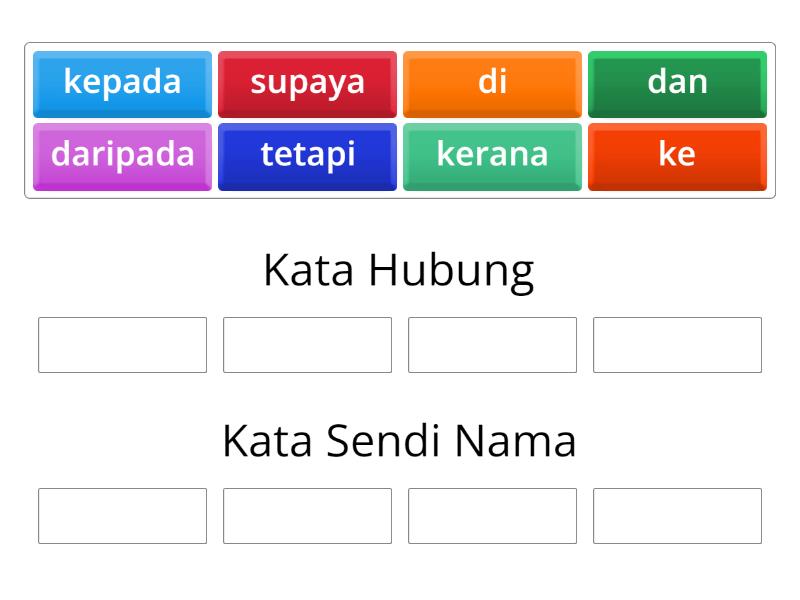 Kata hubung dan kata sendi nama - Group sort