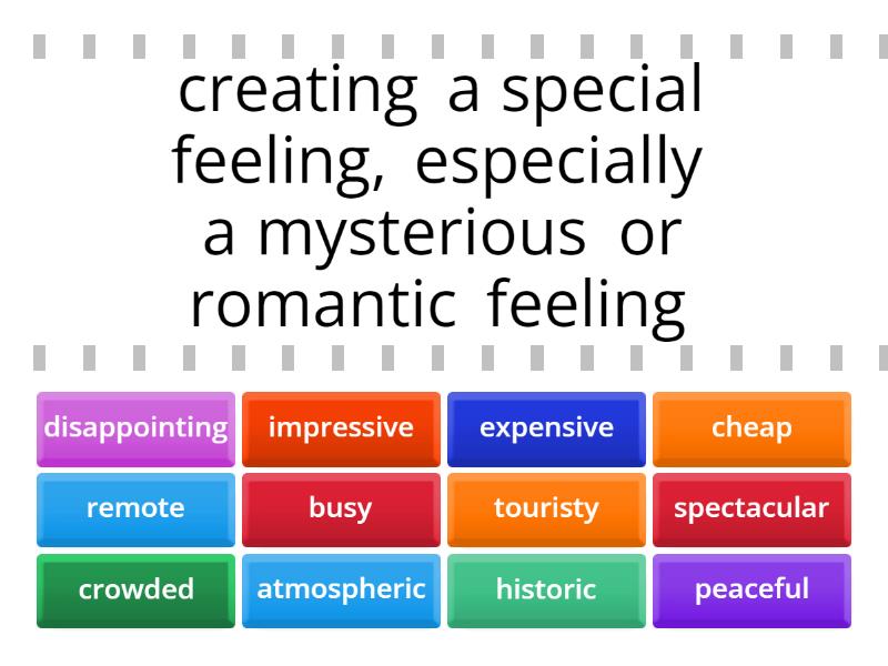 Solutions Pre 3rd - 6A - Adjectives Describing Attractions - Find the match