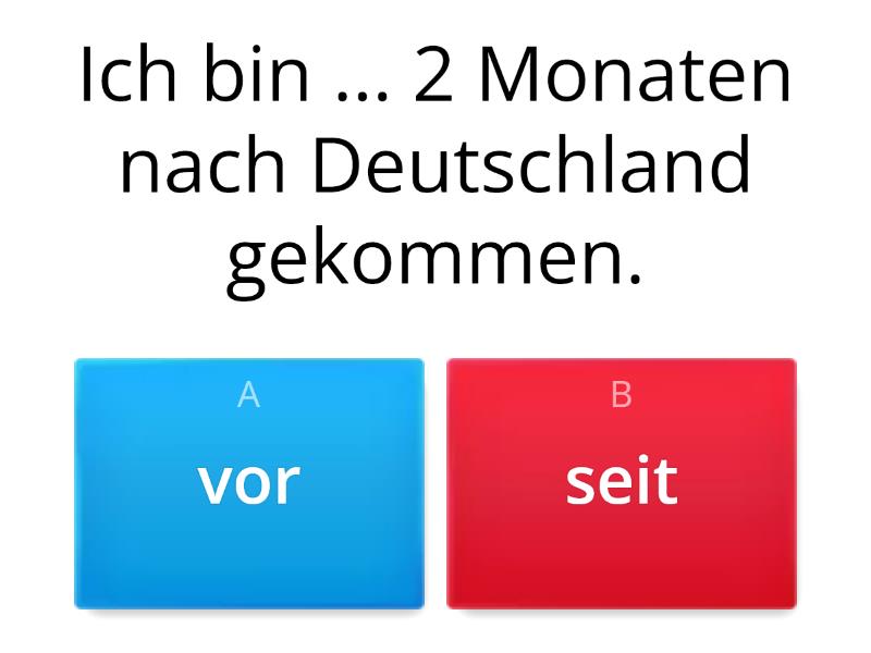 Vor Und Seit - Quiz