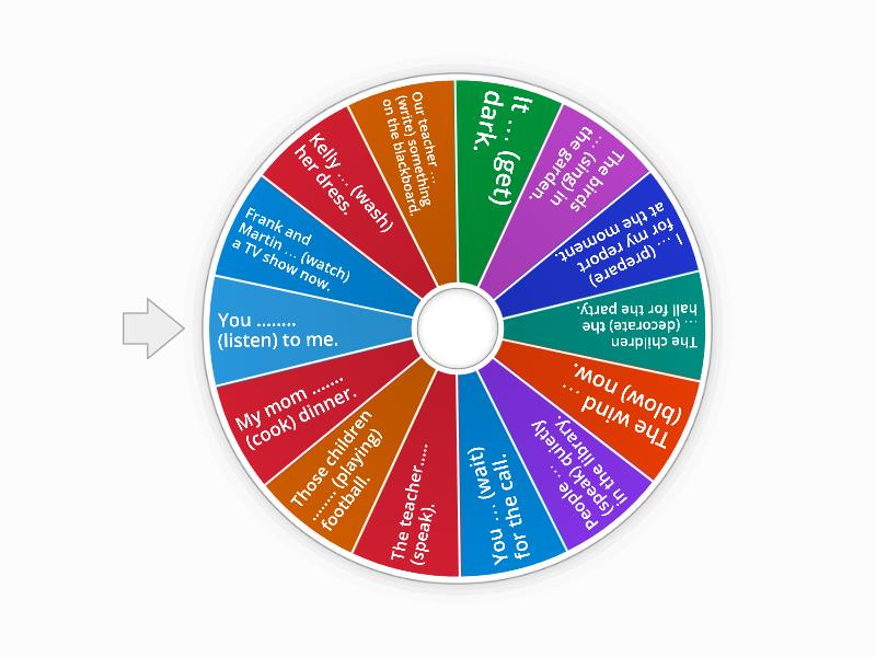 The Present Continuous wheel - Random wheel