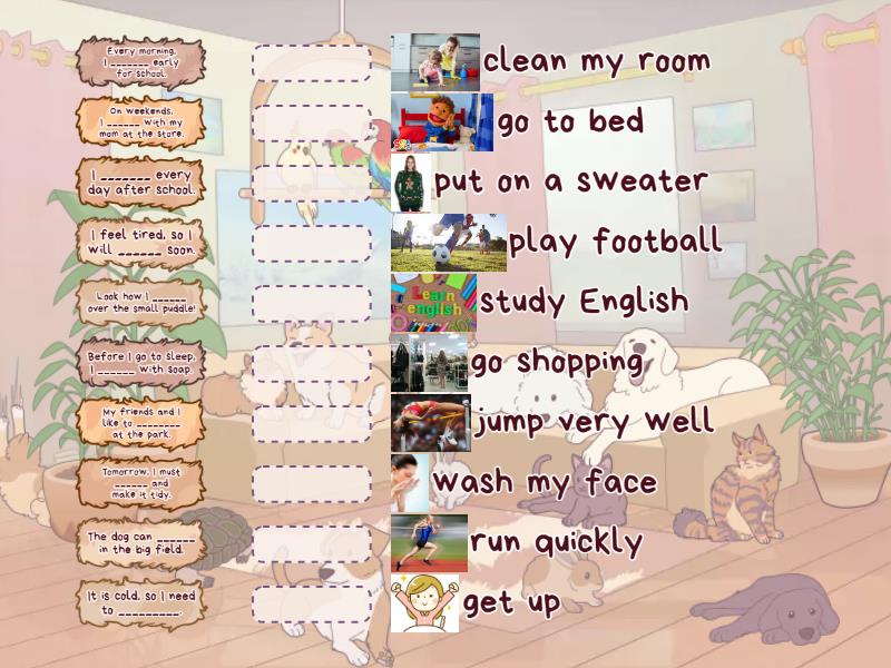 Present simple elementary gb vocabulary find the match match up