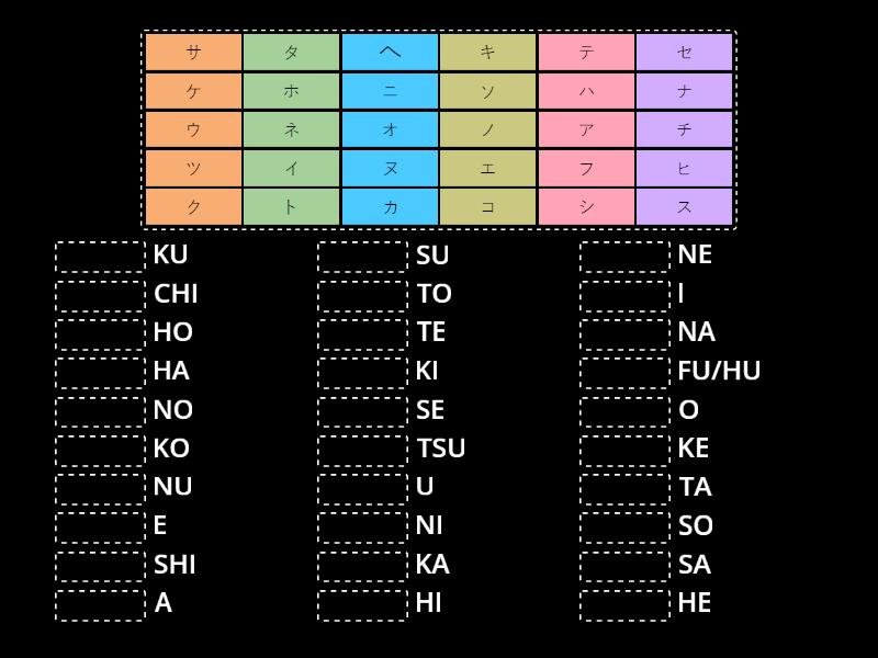 KATAKANA A-HO - Match up