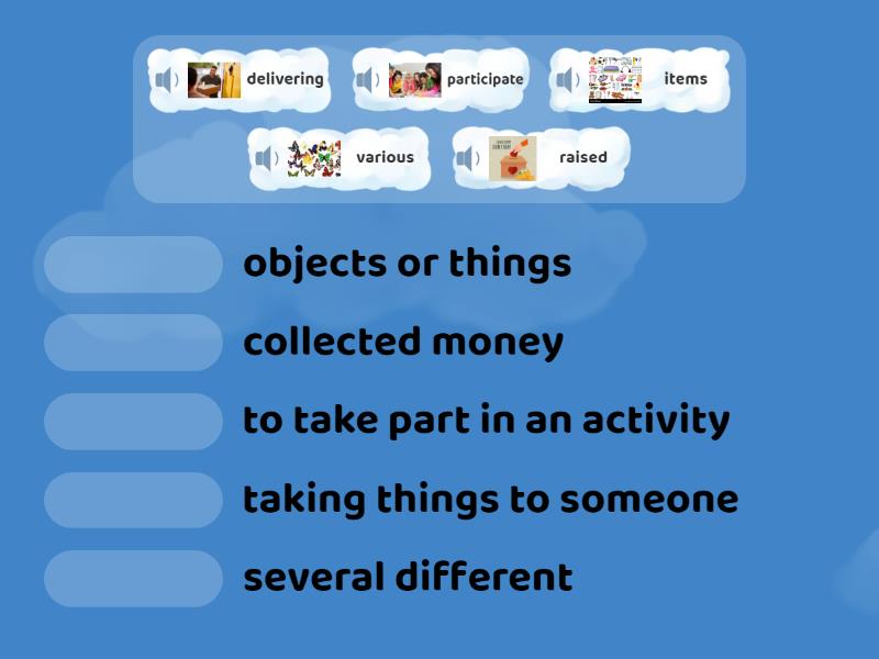 Match the words in the text with their meanings - Match up