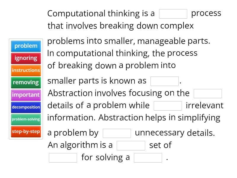 Computational Thinking - Completa la oración